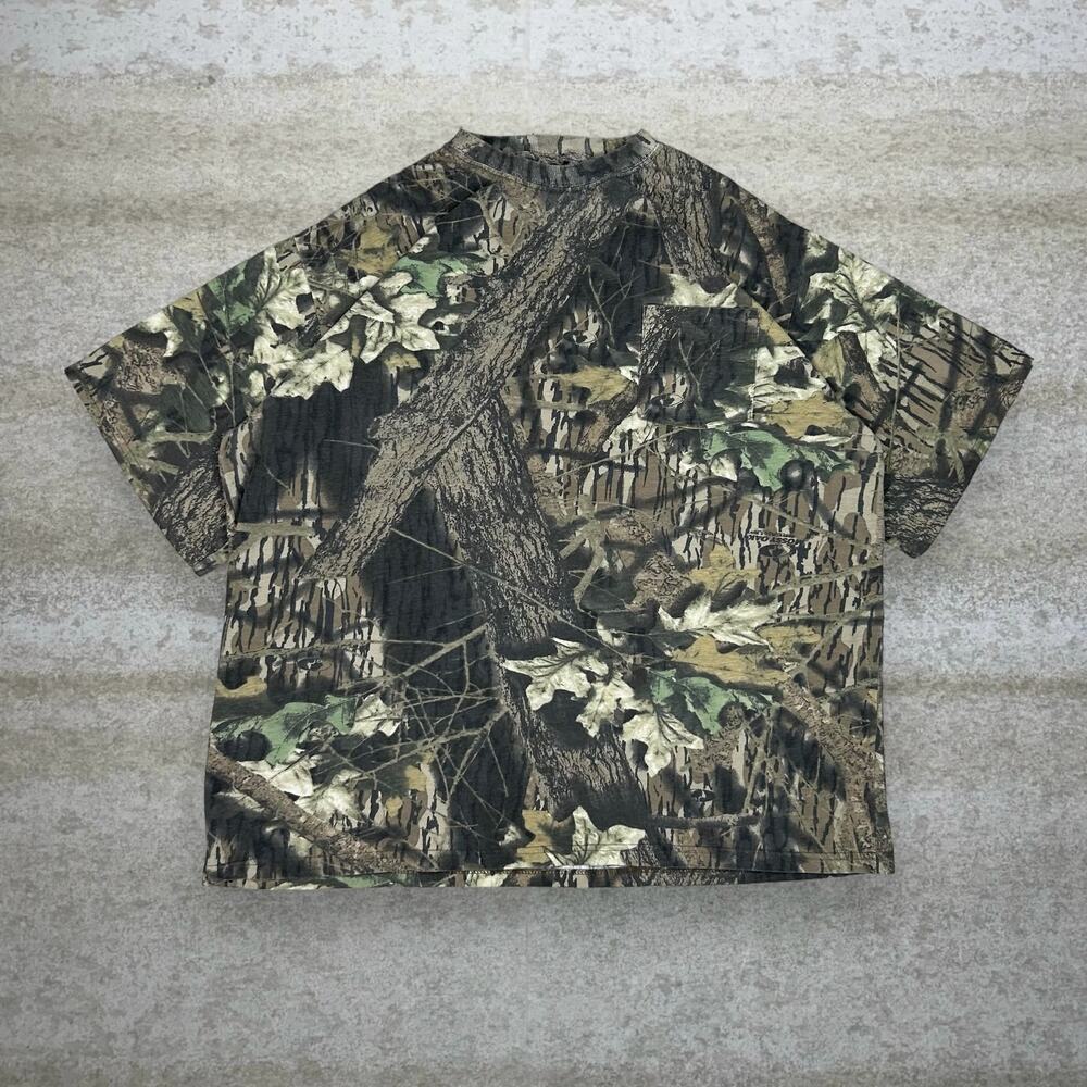 Vintage 90s Mossy Oak Hunting Camo Shirt Mens 2XL Cotton Short Sleeve